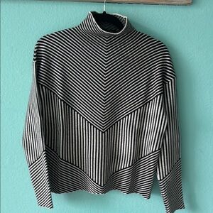 Tahari Black and White Striped Sweater